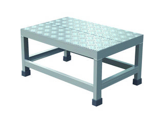 TRUSCO/トラスコ中山 【代引不可】アルミ製溶接一体構造型作業台 縞板タイプ 一段(完成品) W600×D400×H300 WTDBC-6430