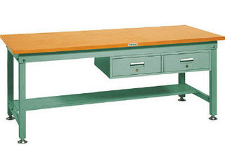 TRUSCO/トラスコ中山 【代引不可】HW型作業台 1800X750XH740 2列引出付 緑 HW-1800FL2GNの通販は 89,760円