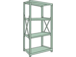 TRUSCO/トラスコ中山 【代引不可】R3型中量棚 1500X450XH1800 4段 単体 R3-6554の通販は