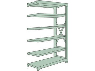 TRUSCO/トラスコ中山 【代引不可】R3型中量棚 1800X900XH2100 6段 連結 R3-7696B