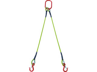 TRUSCO/トラスコ中山 2本吊玉掛ワイヤーロープスリング(カラー被覆付)アルミロックタイプ 黄透明2M 収縮カバー付 TWSP2P9S2WTの通販は 18,232円