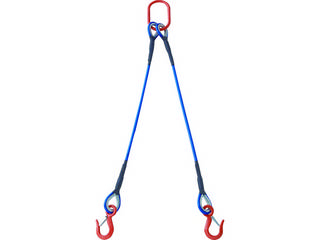 TRUSCO/トラスコ中山 【代引不可】2本吊玉掛ワイヤーロープスリングアルミロックタイプ 青透明2M TWSP2P12S2WTの通販は