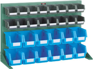 TRUSCO/トラスコ中山 パネルコンテナラック 卓上型 コンテナ小X16 中X12 緑 T-0622N GN