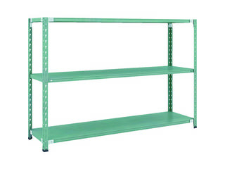 TRUSCO/トラスコ中山 【代引不可】CB型セミボルトレス軽量棚 1800X450XH1200 3段 グリーン CB-4643-GNの通販は