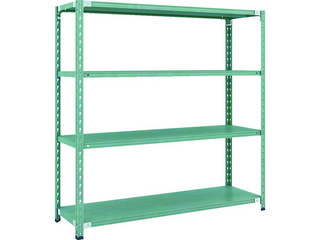 TRUSCO/トラスコ中山 【代引不可】CB型セミボルトレス軽量棚 1500X450XH1500 4段 グリーン CB-5544-GNの通販は