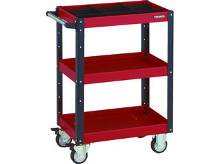 TRUSCO/トラスコ中山 【代引不可】イーグルワゴン 600×400 深3段 1段仕切板付 ウレタン車輪 オレンジ黒 EGW-963F3S1U-ORBKの通販は