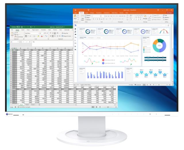 EIZO WUXGA対応 FlexScan 24.1型カラー液晶モニター(DP、HDMI、DVI-D、D-Sub 15ピン/ホワイト） EV2410R-WT