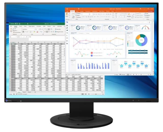 EIZO WUXGA対応 FlexScan 24.1型カラー液晶モニター(DP、HDMI、DVI-D、D-Sub 15ピン/ブラック） EV2410R-BK