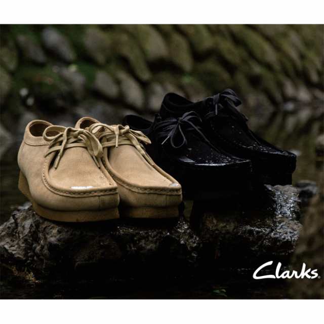 クラークス clarks 【ユニセックス】ワラビー エボ EVO ウォータープルーフ 【ブラックスウェード】【UK8.5/26.5cm】26177833