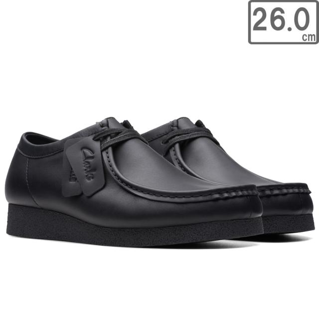 clarks クラークス 【ユニセックス】ワラビー EVO ウォータープルーフ 【ブラックレザー】【UK8/26.0cm】26177832