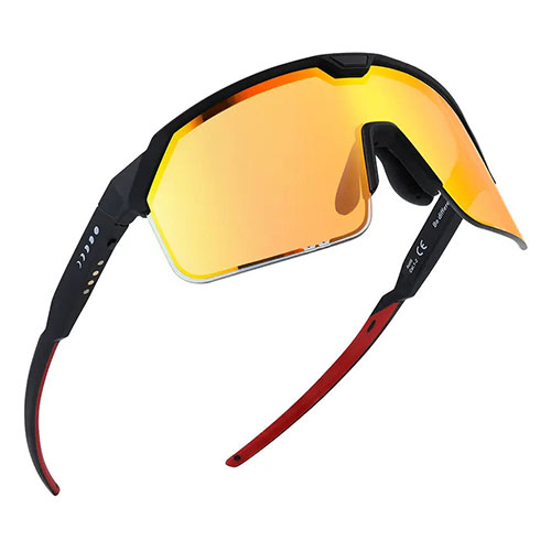 Chamelo チャメロ スライド式調光サングラス シールド The shield  ブラック×オレンジ Chamelo-Theshield-BKOR_2