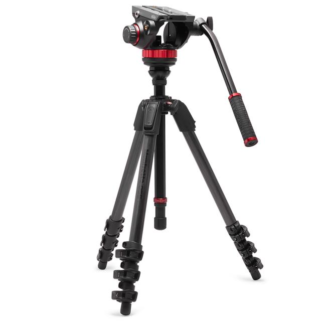 Manfrotto マンフロット MVK502055CXPROV MVH502AHビデオ雲台+055カーボンビデオ三脚4段