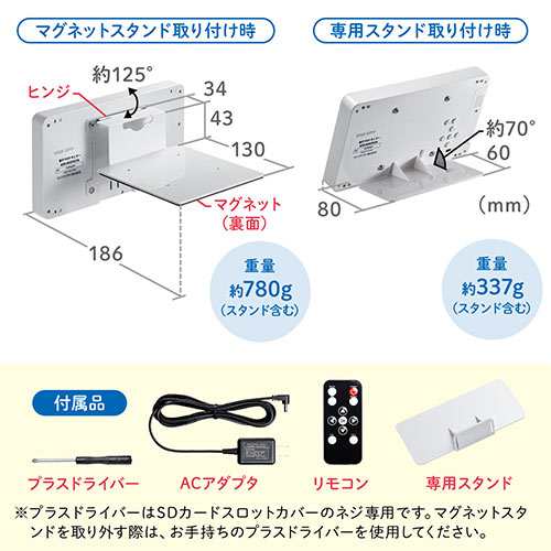 電子ポップモニター 7インチ SDカード/USBメモリー再生 スピーカー内蔵