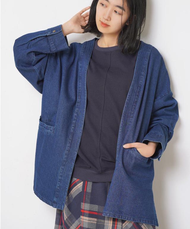 AILE AILE ツイル／デニム トッパージャケット INDIGO-FREE レディース 柔道着風 ユニセックス シーズンレス Bou Jeloud ブージュルードの通販は 6,794円