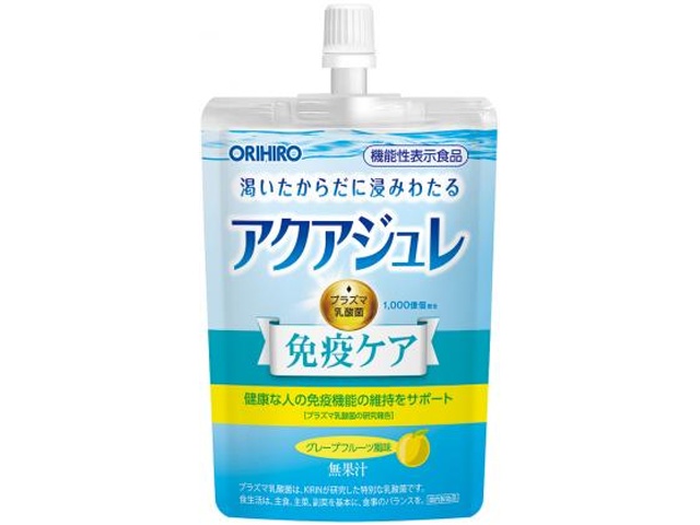 オリヒロプランデュ アクアジュレ 免疫ケア１３０ｇ×48 【全国送料無料】(一部地域別途) ,48個のまとめ買い 飲料水 お茶 ドリンク 熱中症対策 水分補給