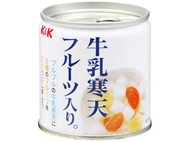 Ｋ＆Ｋ 牛乳寒天フルーツ入り １９５ｇ ×24 【全国送料無料】(一部地域別途)