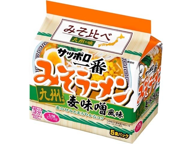 サッポロ一番 みそラーメン 九州の味麦味噌風味 ×18 【全国送料無料】(一部地域別途)
