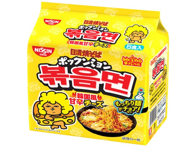 日清 焼そばポックンミョン 韓国風甘辛チーズ５食 ×18 【全国送料無料】(一部地域別途)