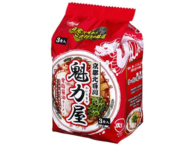 日清 魁力屋監修背脂醤油ラーメン３食パック ×27 【全国送料無料】(一部地域別途)