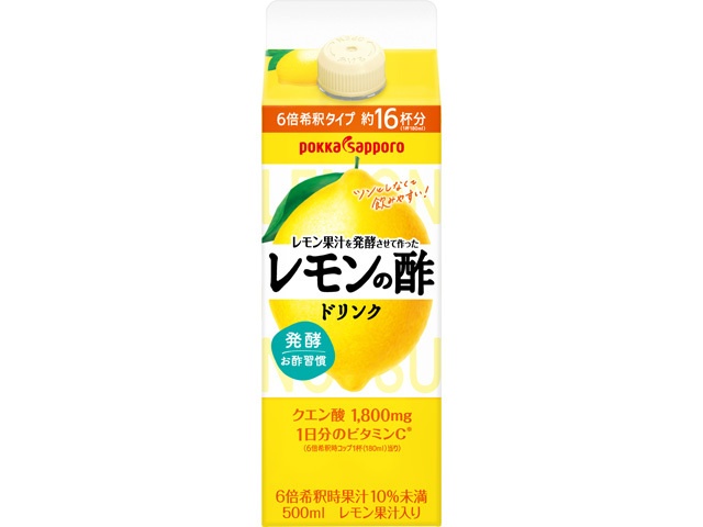 ポッカサッポロフード レモンの酢ドリンク 紙５００ｍｌ ×12 【全国送料無料】(一部地域別途)