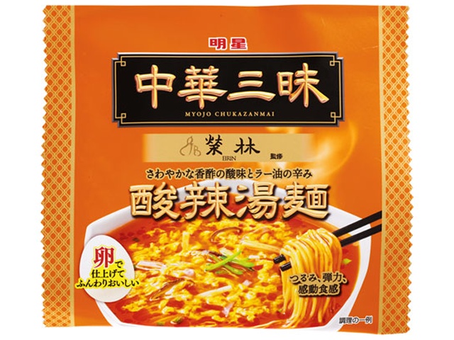 明星（袋）中華三昧 赤坂榮林酸辣湯麺 ×48 【全国送料無料】(一部地域別途)
