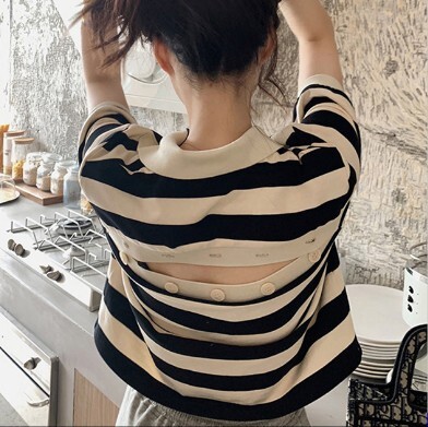 半袖トップス Tシャツ チラ見せ シャツ ボーダー レディース ファッション 個性的 ゆったり カッコイイ カジュアル クール レトロ 着回し 襟付き モテる 着痩せ ワンサイズ フリーサイズ 春 夏 ブラック レッド イエロー 黒 赤 黄色 おしゃれ デート 大人可愛い お出かけの通販は 6,406円