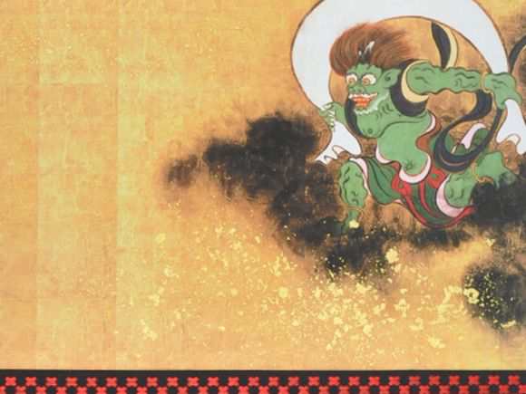 かける軸 風神・雷神図【盆栽 ミニ盆栽 掛軸】の通販は