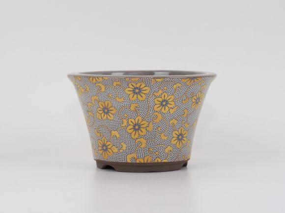 九谷焼 白粒鉄仙 4号 幅12.5cm×高さ7.8cm_1
