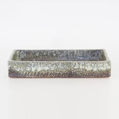 寄せ植え鉢　白雪 青窯変長方　【10号】 幅32.5cm×高さ5.5cmの通販は 9,745円