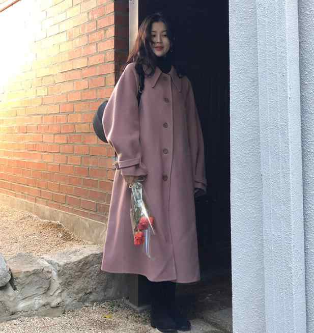 韓国 ファッション レディース ロングコート ステンカラーコート