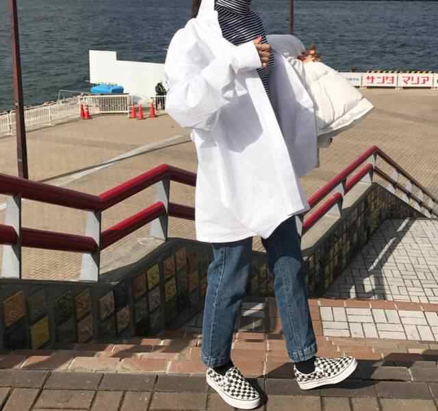 オーバーサイズ シャツ ホワイト ゆったり シンプル レディース