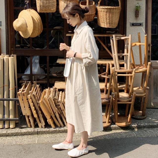 韓国 ファッション レディース ワンピース 春 秋 冬 新作 カジュアル Ptxg4 リネン風 生成り ナチュラルテイスト ゆったり シンプル の通販はau Pay マーケット 韓国 ワンピース パーティードレス Kilakilastyle キラキラスタイル
