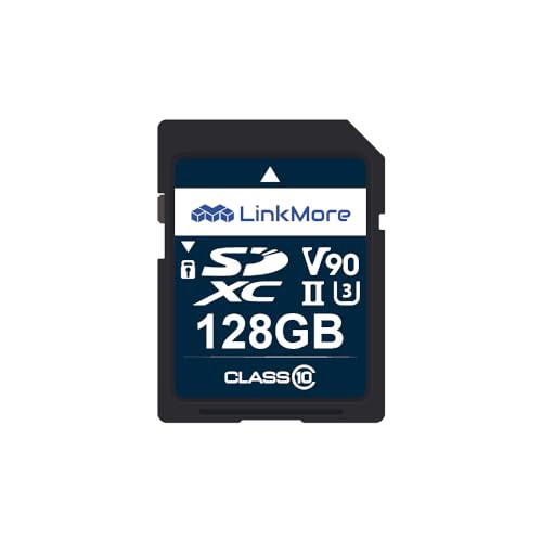 LinkMore SDカード 128GB / UHS-II / V90 / Class10 / SDXC/超高速 メモリーカード【読込最大250MB/s】