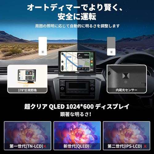 ATOTO P8 ワイヤレスポータブル カーオーディオプレーヤー、7 