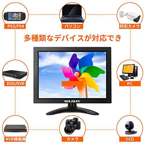 (IPSパネル・全視野178°) 13.3インチモニター 液晶画面HDMI/BNC/VGA/USB/AV 機能付き ディスプレイ (1920x1080) 黒 適格請求書発行可