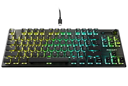 ROCCAT ゲーミングキーボード Vulcan TKL Pro US 英語配列 有線 ブラック/黒 オプティカル リニア テンキーレス RGB ボリュームダイヤル