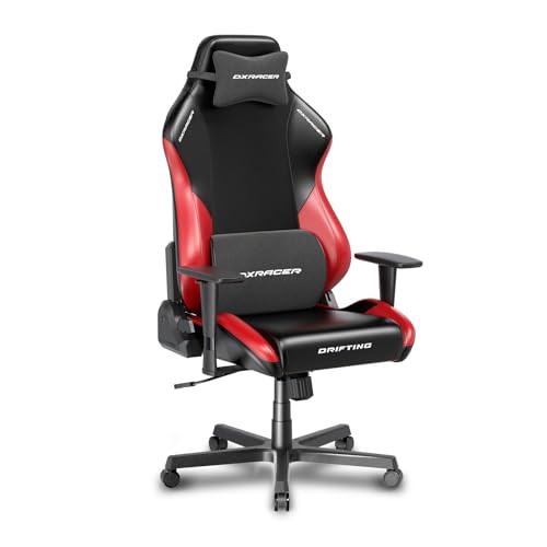 DXRacer（デラックスレーサー）ゲーミングチェア Driftingシリーズ 黒＆赤 オフィス デスクチェア 高耐久EPUレザー ゲームチェア パソコ