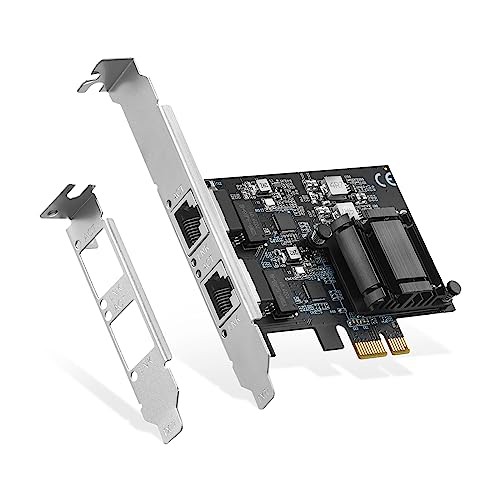 Binardat 2ポート 2.5G PCIe ネットワークアダプター RTL8125B LANコントローラー 2500/1000/100Mbps イーサネット RJ45 NICカード PXE対