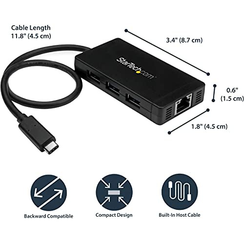 StarTech.com USB Type-C接続3ポートUSB 3.0ハブ/ 1ポートギガビット有線LANアダプタ ACアダプタ付属 HB30C3A1GEの通販は StarTech.com USB Type-C接続3ポートUSB 3.0ハブ/ 1ポートギガビット有線LANアダプタ ACアダプタ付属 HB30C3A1GEの通販は