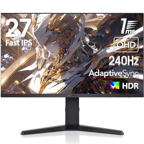 KOORUI ゲーミングモニター 27インチ WQHD(2560×1440) @240Hz モニター (IPSパネル / 応答速度1ms / AdaptiveSync対応/HDMI×2 / Displaの通販は