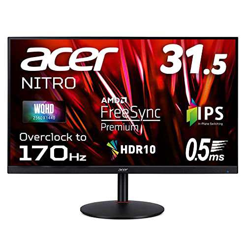 日本エイサー Acer ゲーミングモニター Nitro XV320QULVbmiiphx 31.5インチ IPS 非光沢 WQHD 170Hz(Displayport/オーバークロック) 144Hz