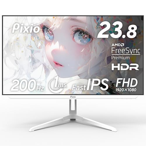 Pixio PX248 Wave White ゲーミングモニター 23.8インチ 200Hz FHD Fast IPS スピーカー内蔵