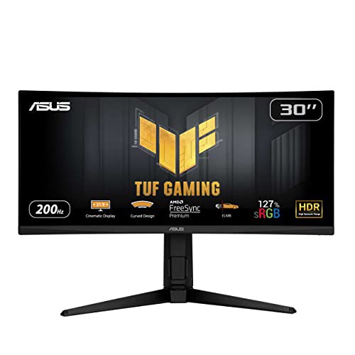 ASUS ゲーミングモニター TUF Gaming VG30VQL1A 29.5インチ/湾曲/ウルトラワイド/200Hz/1ms/WFHD (2560X1080)/127% sRGB/HDR/FreeSync Pr