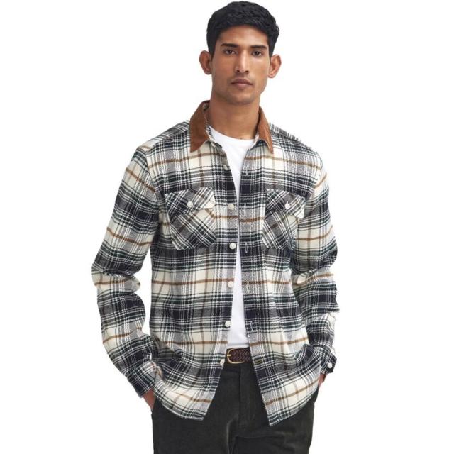 (取寄) バブアー メンズ ネビス チェック テーラード シャツ - メンズ Barbour men Nevis Checked Tailored Shirt - Men's Ecru