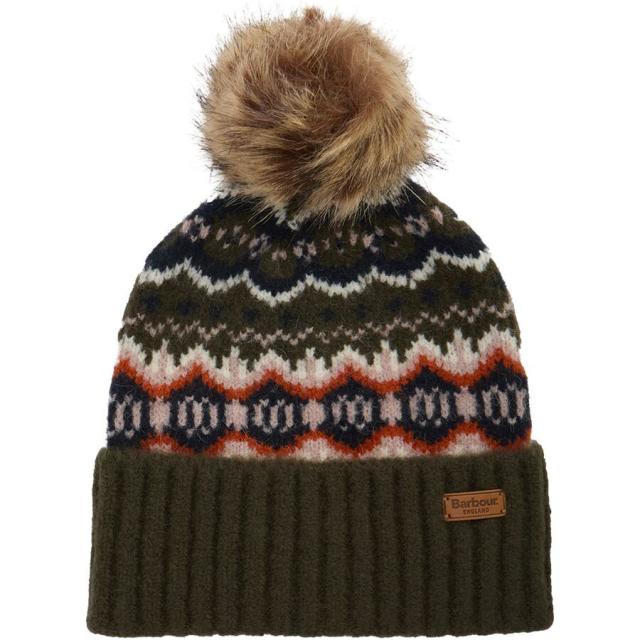 (取寄) バブアー ヘレン フェア アイル ビーニー ハット Barbour Helen Fair Isle Beanie Hat Olive
