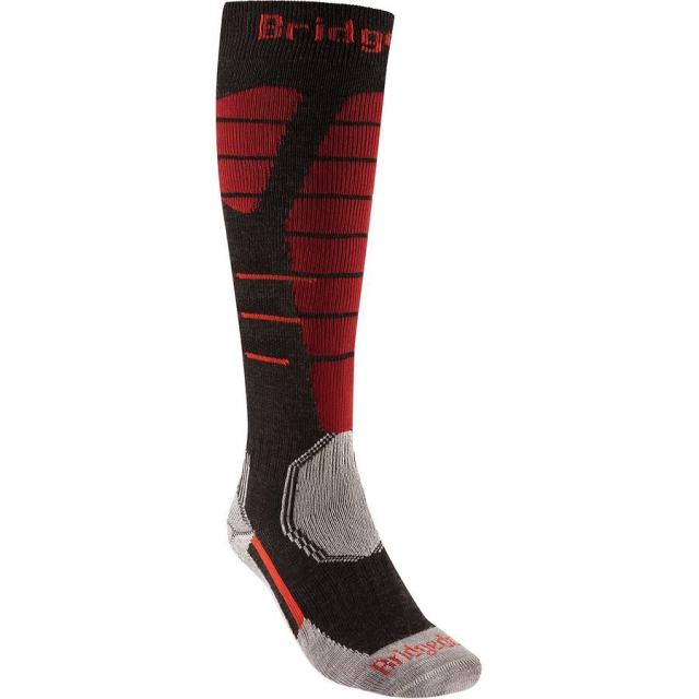 (取寄) ブリッジデール メンズ スキー イージー オン メリノ パフォーマンス ソックス - メンズ Bridgedale men Ski Easy On Merino Performance Sock - Men's Graphite/Red