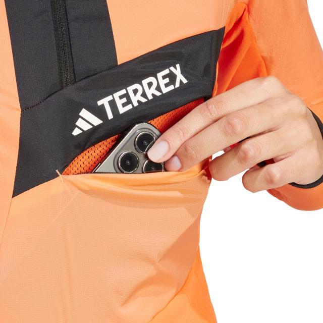 (取寄) アディダステレックス レディース テックロック ウルトラライト 1/2-ジップ フーデット フリース ジャケット - ウィメンズ Adidas TERREX women Techrock Ultralight 1/2-Zip Hooded Fleece Jacket - Women's Semi Impact Orange/Amber Tint