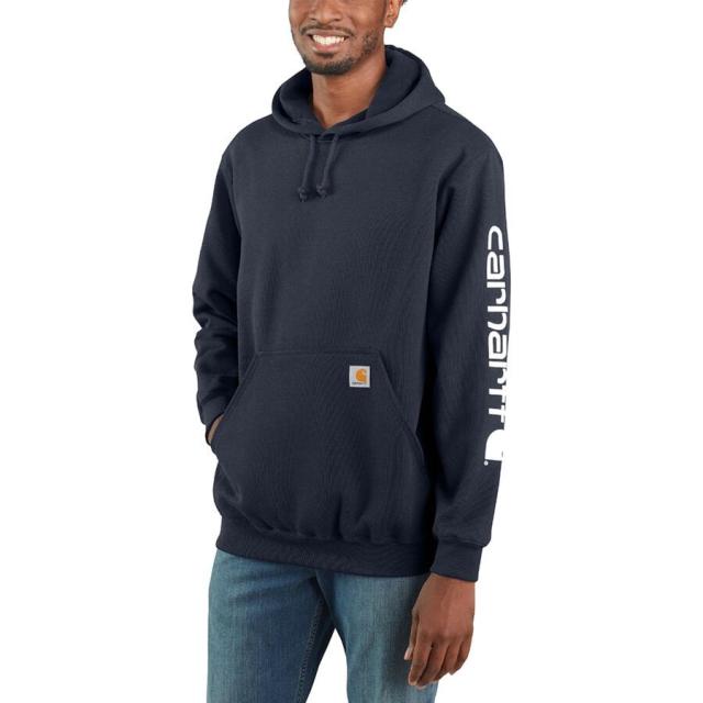 (取寄) カーハート メンズ ミッドウエイト シグニチャー スリーブ フーデット スウェットシャツ - メンズ Carhartt men Midweight Signature Sleeve Hooded Sweatshirt - Men's New Navy