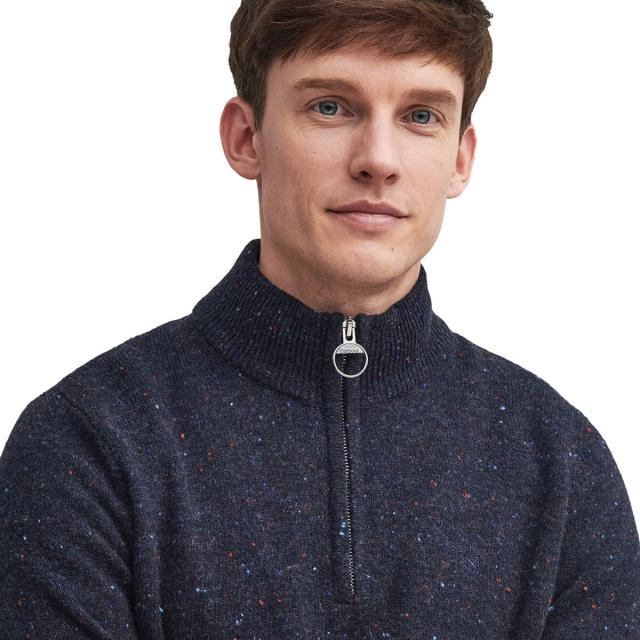 (取寄) バブアー メンズ 1/2-ジップ ニット ジャンパー - メンズ Barbour men Tainsbury 1/2-Zip Knitted Jumper - Men's Navy