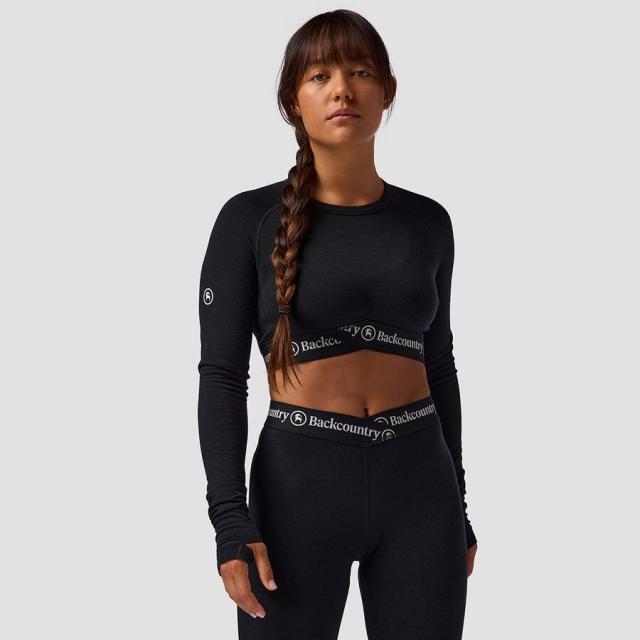 (取寄) バックカントリー レディース メリノ ライトウェイト クロップド ベースレイヤー— トップ - ウィメンズ Backcountry women Cedars Merino Lightweight Cropped Baselayer Top - Women's Black